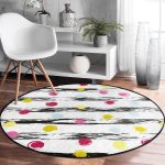 - RealHomes Dijital Baskılı Kaymaz Tabanlı Comfort Yuvarlak Halı - Realhomes  Realhomes Yatay Temalı Gökkuşağı Puanlı Modern Renkli Mutfak Yıkanabilir Kaymaz Tabanlı Yuvarlak Halı Realhomes