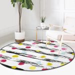 - RealHomes Dijital Baskılı Kaymaz Tabanlı Comfort Yuvarlak Halı - Realhomes  Realhomes Yatay Temalı Gökkuşağı Puanlı Modern Renkli Mutfak Yıkanabilir Kaymaz Tabanlı Yuvarlak Halı Realhomes