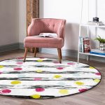 - RealHomes Dijital Baskılı Kaymaz Tabanlı Comfort Yuvarlak Halı - Realhomes  Realhomes Yatay Temalı Gökkuşağı Puanlı Modern Renkli Mutfak Yıkanabilir Kaymaz Tabanlı Yuvarlak Halı Realhomes