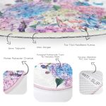 - RealHomes Dijital Baskılı Kaymaz Tabanlı Comfort Yuvarlak Halı - Realhomes  Lila Renk Salkım Zambak Desenli Dijital Baskılı Pembe Salon ve Oturma Odası Yıkanabilir Kaymaz Tabanlı Yuvarlak Halı Realhomes