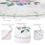 - RealHomes Dijital Baskılı Kaymaz Tabanlı Comfort Yuvarlak Halı - Realhomes  Realhomes Lila Renk Demet Zambak Motifli Pembe Salon ve Oturma Odası Yıkanabilir Kaymaz Tabanlı Yuvarlak Halı Realhomes