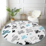 - RealHomes Dijital Baskılı Kaymaz Tabanlı Comfort Yuvarlak Halı - Realhomes  Realhomes Puanlı Çöl Bitkisi Modern Siyah Mutfak Yıkanabilir Kaymaz Tabanlı Yuvarlak Kadife Halı Realhomes