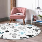 - RealHomes Dijital Baskılı Kaymaz Tabanlı Comfort Yuvarlak Halı - Realhomes  Realhomes Puanlı Çöl Bitkisi Modern Siyah Mutfak Yıkanabilir Kaymaz Tabanlı Yuvarlak Kadife Halı Realhomes