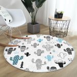 - RealHomes Dijital Baskılı Kaymaz Tabanlı Comfort Yuvarlak Halı - Realhomes  Realhomes Puanlı Çöl Bitkisi Modern Siyah Mutfak Yıkanabilir Kaymaz Tabanlı Yuvarlak Kadife Halı Realhomes