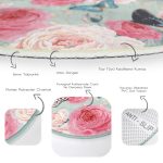 - RealHomes Dijital Baskılı Kaymaz Tabanlı Comfort Yuvarlak Halı - Realhomes  Realhomes Lekeli Kelebekler Çizimli Pembe Yatak Odası Yıkanabilir Kaymaz Tabanlı Yuvarlak Kadife Halı Realhomes