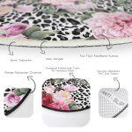 - RealHomes Dijital Baskılı Kaymaz Tabanlı Comfort Yuvarlak Halı - Realhomes Leopar Temalı Kanaviçe Desenli Dijital Baskılı Pembe Salon ve Oturma Odası Yıkanabilir Kaymaz Tabanlı Yuvarlak Halı Realhomes