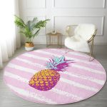 - RealHomes Dijital Baskılı Kaymaz Tabanlı Comfort Yuvarlak Halı - Realhomes  Realhomes Canlı Renkli Ananas Motifli Dijital Baskılı Pembe Mutfak Yıkanabilir Kaymaz Tabanlı Yuvarlak Halı Realhomes