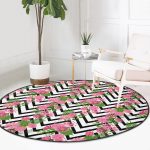 - RealHomes Dijital Baskılı Kaymaz Tabanlı Comfort Yuvarlak Halı - Realhomes  Realhomes Zikzak Zebra Desenli Ogea Pembe Mutfak Yıkanabilir Kaymaz Tabanlı Yuvarlak Kadife Halı Realhomes