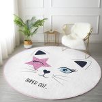 - RealHomes Dijital Baskılı Kaymaz Tabanlı Comfort Yuvarlak Halı - Realhomes  Süper Cat Motifli Modern Dijital Baskılı Krem Çocuk ve Genç Odası Yıkanabilir Kaymaz Tabanlı Yuvarlak Halı Realhomes