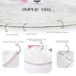 - RealHomes Dijital Baskılı Kaymaz Tabanlı Comfort Yuvarlak Halı - Realhomes  Süper Cat Motifli Modern Dijital Baskılı Krem Çocuk ve Genç Odası Yıkanabilir Kaymaz Tabanlı Yuvarlak Halı Realhomes