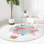 - RealHomes Dijital Baskılı Kaymaz Tabanlı Comfort Yuvarlak Halı - Realhomes  Kurdele Motifli Karma Çiçek Dijital Baskılı Renkli Çocuk ve Genç Odası Yıkanabilir Kaymaz Tabanlı Yuvarlak Halı Realhomes