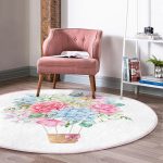 - RealHomes Dijital Baskılı Kaymaz Tabanlı Comfort Yuvarlak Halı - Realhomes  Kurdele Motifli Karma Çiçek Dijital Baskılı Renkli Çocuk ve Genç Odası Yıkanabilir Kaymaz Tabanlı Yuvarlak Halı Realhomes