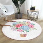 - RealHomes Dijital Baskılı Kaymaz Tabanlı Comfort Yuvarlak Halı - Realhomes  Kurdele Motifli Karma Çiçek Dijital Baskılı Renkli Çocuk ve Genç Odası Yıkanabilir Kaymaz Tabanlı Yuvarlak Halı Realhomes