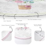 - RealHomes Dijital Baskılı Kaymaz Tabanlı Comfort Yuvarlak Halı - Realhomes  Kurdele Motifli Karma Çiçek Dijital Baskılı Renkli Çocuk ve Genç Odası Yıkanabilir Kaymaz Tabanlı Yuvarlak Halı Realhomes