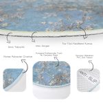 - RealHomes Dijital Baskılı Kaymaz Tabanlı Comfort Yuvarlak Halı - Realhomes  Yağlı Boya Mavi Ağaç Motifleri Dijital Baskılı Lacivert Salon ve Oturma Odası Yıkanabilir Kaymaz Tabanlı Yuvarlak Halı Realhomes