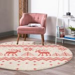 - RealHomes Dijital Baskılı Kaymaz Tabanlı Comfort Yuvarlak Halı - Realhomes Kanaviçe Motifli Yılbaşı Temalı Dijital Baskılı Bordo Salon ve Oturma Odası Yıkanabilir Kaymaz Tabanlı Yuvarlak Halı Realhomes