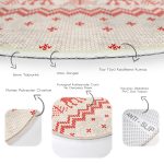 - RealHomes Dijital Baskılı Kaymaz Tabanlı Comfort Yuvarlak Halı - Realhomes Kanaviçe Motifli Yılbaşı Temalı Dijital Baskılı Bordo Salon ve Oturma Odası Yıkanabilir Kaymaz Tabanlı Yuvarlak Halı Realhomes