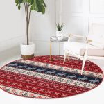 - RealHomes Dijital Baskılı Kaymaz Tabanlı Comfort Yuvarlak Halı - Realhomes  Yılbaşı Geyikleri Motifli Dijital Baskılı Renkli Salon ve Oturma Odası Yıkanabilir Kaymaz Tabanlı Yuvarlak Halı Realhomes