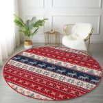 - RealHomes Dijital Baskılı Kaymaz Tabanlı Comfort Yuvarlak Halı - Realhomes  Yılbaşı Geyikleri Motifli Dijital Baskılı Renkli Salon ve Oturma Odası Yıkanabilir Kaymaz Tabanlı Yuvarlak Halı Realhomes