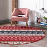 - RealHomes Dijital Baskılı Kaymaz Tabanlı Comfort Yuvarlak Halı - Realhomes  Yılbaşı Geyikleri Motifli Dijital Baskılı Renkli Salon ve Oturma Odası Yıkanabilir Kaymaz Tabanlı Yuvarlak Halı Realhomes