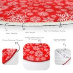 - RealHomes Dijital Baskılı Kaymaz Tabanlı Comfort Yuvarlak Halı - Realhomes  Kırmızı Zeminde Kar Tanesi Desenli Özel Tasarımlı Dijital Baskılı Modern Bordo Salon ve Oturma Odası Kaymaz Tabanlı Yuvarlak Halı Realhomes