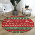 - RealHomes Dijital Baskılı Kaymaz Tabanlı Comfort Yuvarlak Halı - Realhomes  Merry Christmas Motifli Dijital Baskılı Renkli Salon ve Oturma Odası Yıkanabilir Kaymaz Tabanlı Yuvarlak Halı Realhomes