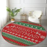 - RealHomes Dijital Baskılı Kaymaz Tabanlı Comfort Yuvarlak Halı - Realhomes  Merry Christmas Motifli Dijital Baskılı Renkli Salon ve Oturma Odası Yıkanabilir Kaymaz Tabanlı Yuvarlak Halı Realhomes