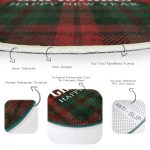 - RealHomes Dijital Baskılı Kaymaz Tabanlı Comfort Yuvarlak Halı - Realhomes  Ekose Zeminde Merry Christmas Dijital Baskılı Bordo Salon ve Oturma Odası Yıkanabilir Kaymaz Tabanlı Yuvarlak Halı Realhomes