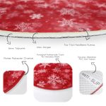 - RealHomes Dijital Baskılı Kaymaz Tabanlı Comfort Yuvarlak Halı - Realhomes  Realhomes Kırmızı Zeminde Kar Taneleri Bordo Salon ve Oturma Odası Yıkanabilir Kaymaz Tabanlı Yuvarlak Halı Realhomes