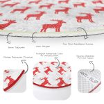 - RealHomes Dijital Baskılı Kaymaz Tabanlı Comfort Yuvarlak Halı - Realhomes Kırmızı Geyik Desenli Özel Tasarımlı Dijital Baskılı Modern Bordo Salon ve Oturma Odası Yıkanabilir Kaymaz Tabanlı Yuvarlak Halı Realhomes