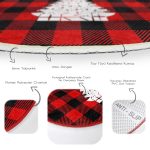 - RealHomes Dijital Baskılı Kaymaz Tabanlı Comfort Yuvarlak Halı - Realhomes  Siyah Kırmızı Ekose Desenli Yılbaşı Temalı Bordo Salon ve Oturma Odası Yıkanabilir Kaymaz Tabanlı Yuvarlak Halı Realhomes