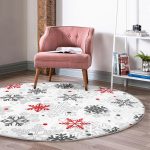 - RealHomes Dijital Baskılı Kaymaz Tabanlı Comfort Yuvarlak Halı - Realhomes  Yılbaşı Kar Desenli Özel Tasarımlı Dijital Baskılı Modern Krem Mutfak Yıkanabilir Kaymaz Tabanlı Yuvarlak Halı Realhomes