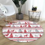 - RealHomes Dijital Baskılı Kaymaz Tabanlı Comfort Yuvarlak Halı - Realhomes  Realhomes Geyik ve Çam Ağaçları Dijital Baskılı Modern Bordo Mutfak Yıkanabilir Kaymaz Tabanlı Yuvarlak Halı Realhomes