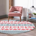 - RealHomes Dijital Baskılı Kaymaz Tabanlı Comfort Yuvarlak Halı - Realhomes  Yılbaşı Konsept Desenli Özel Tasarımlı Dijital Baskılı Modern Bordo Salon ve Oturma Odası Yıkanabilir Kaymaz Tabanlı Yuvarlak Halı Realhomes