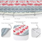 - RealHomes Dijital Baskılı Kaymaz Tabanlı Comfort Yuvarlak Halı - Realhomes  Yılbaşı Konsept Desenli Özel Tasarımlı Dijital Baskılı Modern Bordo Salon ve Oturma Odası Yıkanabilir Kaymaz Tabanlı Yuvarlak Halı Realhomes