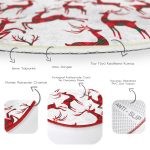 - RealHomes Dijital Baskılı Kaymaz Tabanlı Comfort Yuvarlak Halı - Realhomes  Ekose Renkli Geyik Desenli Özel Tasarımlı Dijital Baskılı Modern Bordo Salon ve Oturma Odası Kaymaz Tabanlı Yuvarlak Halı Realhomes