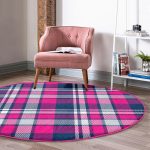 - RealHomes Dijital Baskılı Kaymaz Tabanlı Comfort Yuvarlak Halı - Realhomes  Realhomes Dijital Baskılı Pembe Lacivert Ekose Desenli Mutfak Yıkanabilir Kaymaz Tabanlı Yuvarlak Kadife Halı Realhomes