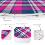 - RealHomes Dijital Baskılı Kaymaz Tabanlı Comfort Yuvarlak Halı - Realhomes  Realhomes Dijital Baskılı Pembe Lacivert Ekose Desenli Mutfak Yıkanabilir Kaymaz Tabanlı Yuvarlak Kadife Halı Realhomes