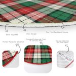 Realhomes Yeşil Kırmızı Beyaz Ekose Desenli Modern Renkli Koridor ve Antre Yıkanabilir Kaymaz Tabanlı Yuvarlak Halı Realhomes