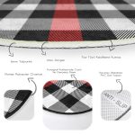 - RealHomes Dijital Baskılı Kaymaz Tabanlı Comfort Yuvarlak Halı - Realhomes  Realhomes Siyah Kırmızı Beyaz Ekose Desenli Renkli Ofis Yıkanabilir Kaymaz Tabanlı Yuvarlak Kadife Halı Realhomes