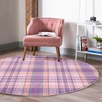 - RealHomes Dijital Baskılı Kaymaz Tabanlı Comfort Yuvarlak Halı - Realhomes  Realhomes Dijital Baskılı Lila Ekose Desenli Pembe Ofis Yıkanabilir Kaymaz Tabanlı Yuvarlak Kadife Halı Realhomes