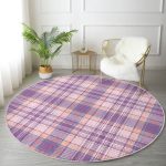 - RealHomes Dijital Baskılı Kaymaz Tabanlı Comfort Yuvarlak Halı - Realhomes  Realhomes Dijital Baskılı Lila Ekose Desenli Pembe Ofis Yıkanabilir Kaymaz Tabanlı Yuvarlak Kadife Halı Realhomes