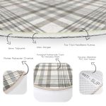 - RealHomes Dijital Baskılı Kaymaz Tabanlı Comfort Yuvarlak Halı - Realhomes  Realhomes Gri Krem Ekose Desenli Dijital Baskılı Modern Ofis Yıkanabilir Kaymaz Tabanlı Yuvarlak Halı Realhomes