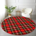 - RealHomes Dijital Baskılı Kaymaz Tabanlı Comfort Yuvarlak Halı - Realhomes Realhomes Kırmızı Zeminli Ekose Desenli Bordo Koridor ve Antre Yıkanabilir Kaymaz Tabanlı Yuvarlak Halı Realhomes