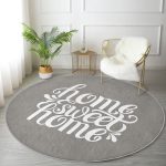 - RealHomes Dijital Baskılı Kaymaz Tabanlı Comfort Yuvarlak Halı - Realhomes Realhomes Home Sweet Dijital Baskılı Gri Koridor ve Antre Yıkanabilir Kaymaz Tabanlı Yuvarlak Halı Realhomes