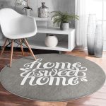 - RealHomes Dijital Baskılı Kaymaz Tabanlı Comfort Yuvarlak Halı - Realhomes Realhomes Home Sweet Dijital Baskılı Gri Koridor ve Antre Yıkanabilir Kaymaz Tabanlı Yuvarlak Halı Realhomes