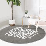 - RealHomes Dijital Baskılı Kaymaz Tabanlı Comfort Yuvarlak Halı - Realhomes Realhomes Home Sweet Dijital Baskılı Gri Koridor ve Antre Yıkanabilir Kaymaz Tabanlı Yuvarlak Halı Realhomes