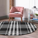 - RealHomes Dijital Baskılı Kaymaz Tabanlı Comfort Yuvarlak Halı - Realhomes  Realhomes Dijital Baskılı Siyah Beyaz Ekose Desenli Ofis Yıkanabilir Kaymaz Tabanlı Yuvarlak Kadife Halı Realhomes