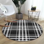 - RealHomes Dijital Baskılı Kaymaz Tabanlı Comfort Yuvarlak Halı - Realhomes  Realhomes Dijital Baskılı Siyah Beyaz Ekose Desenli Ofis Yıkanabilir Kaymaz Tabanlı Yuvarlak Kadife Halı Realhomes