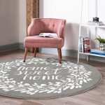 - RealHomes Dijital Baskılı Kaymaz Tabanlı Comfort Yuvarlak Halı - Realhomes Realhomes Home Sweet Dijital Baskılı Gri Koridor ve Antre Yıkanabilir Kaymaz Tabanlı Yuvarlak Halı Realhomes